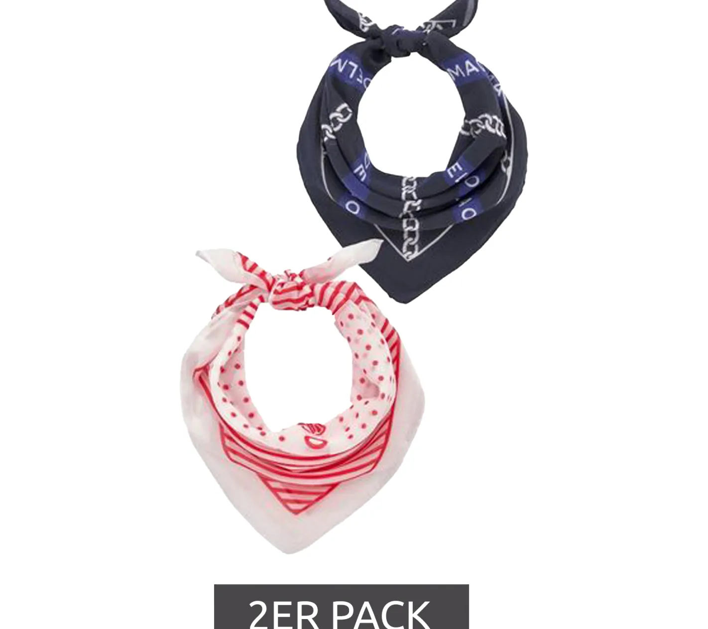 Handschuhe & Schals*DELMAO 2er Pack Halstuch mit verschiedenen Mustern Alltags-Tuch 8168 3644 Weiß/Schwarz/Rot