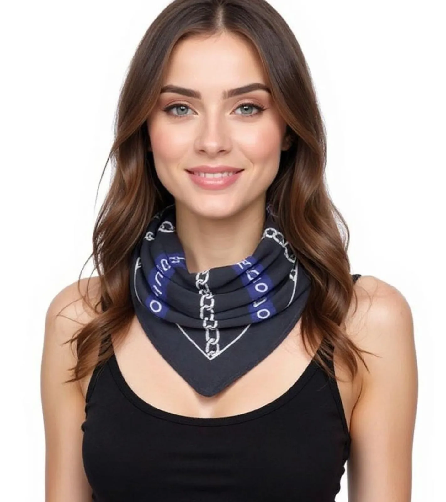 Handschuhe & Schals*DELMAO 2er Pack Halstuch mit verschiedenen Mustern Alltags-Tuch 8168 3644 Weiß/Schwarz/Rot