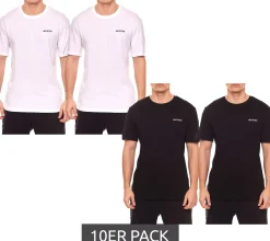 T-Shirts & Tank Tops*HECHTER STUDIO 10er Pack Herren Rundhals-Shirt Baumwoll T-Shirt NI58100 700 oder Schwarz Weiß