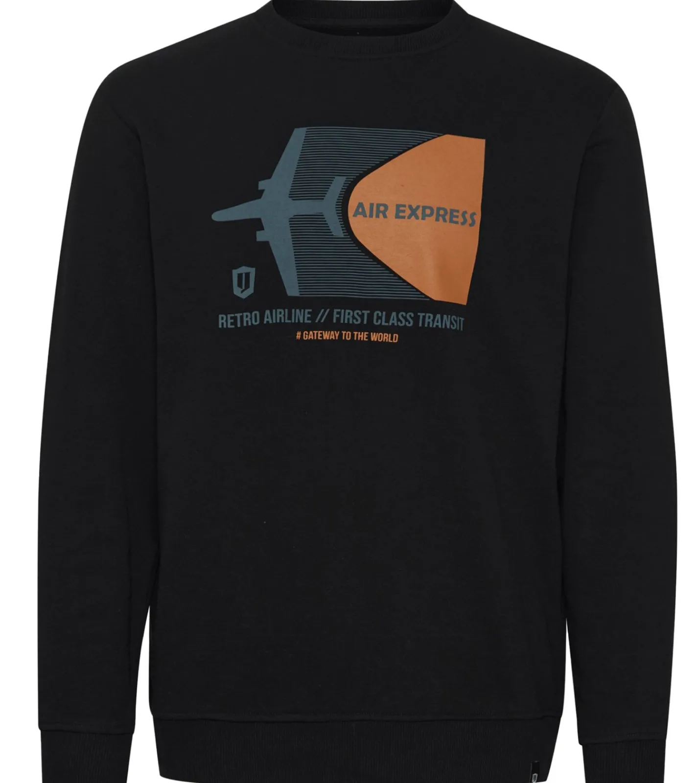 Pullover & Sweater*INDICODE 2er Pack IDForz Herren Baumwoll-Pullover Rundhals-Sweater mit großem Frontprint 55582MM , Grau oder Blau Schwarz