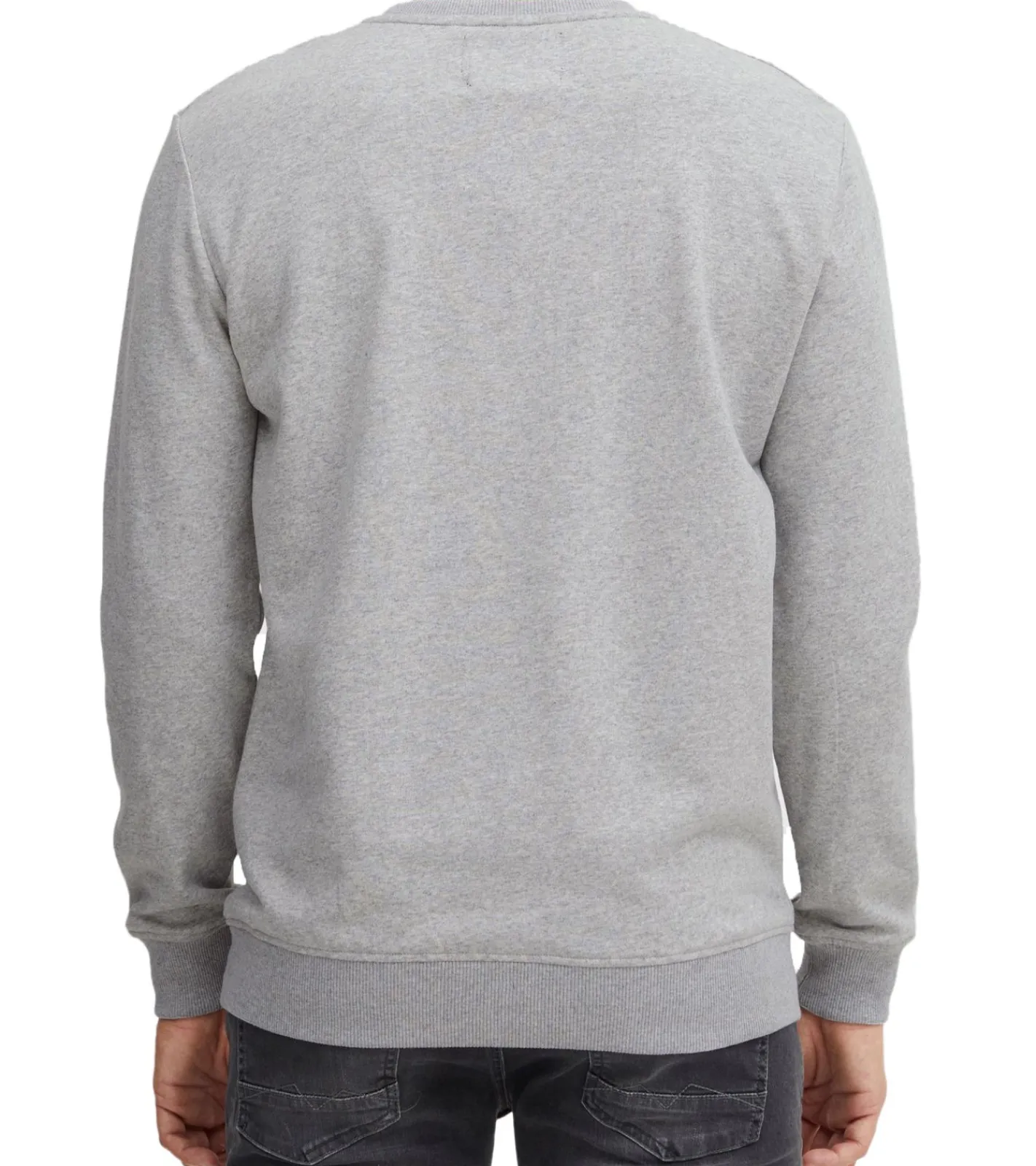 Pullover & Sweater*INDICODE 2er Pack IDForz Herren Baumwoll-Pullover Rundhals-Sweater mit großem Frontprint 55582MM , Grau oder Blau Schwarz