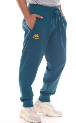 Jogginghosen & Fitnessmode*Kappa 2er Pack Dragonfly Herren Jogging-Hose bequeme Sweat-Hose mit Logo-Print und elastischem Ripp-Beinabschluss 710662 Petrolblau