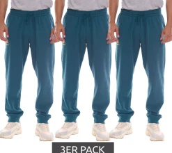 Jogginghosen & Fitnessmode*Kappa 3er Pack Dragonfly Herren Jogging-Hose Sweat-Hose mit Logo-Print und elastischem Ripp-Beinabschluss 710662 Petrolblau