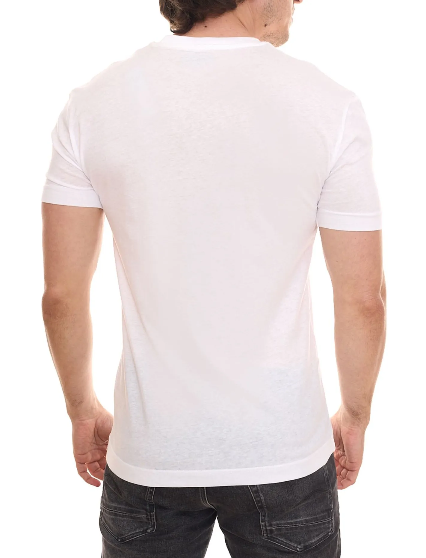 T-Shirts & Tank Tops*Kappa 8er Pack Herren Baumwoll-Shirt Rundhals-Shirt mit kleinem Logo-Patch Sparpack Kurzarm-Shirt 711169 A1C Weiß