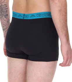 Unterwäsche|Boxershorts*Kappa 10er Pack Herren Boxershorts mit Marken Schriftzug und Logo Unterhose 351K1JW ADN Schwarz/Blau
