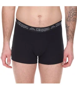 Unterwäsche|Boxershorts*Kappa 10er Pack Herren Boxershorts mit Marken Schriftzug und Logo Unterhose 351K1JW Schwarz/Lime oder Schwarz/Violett