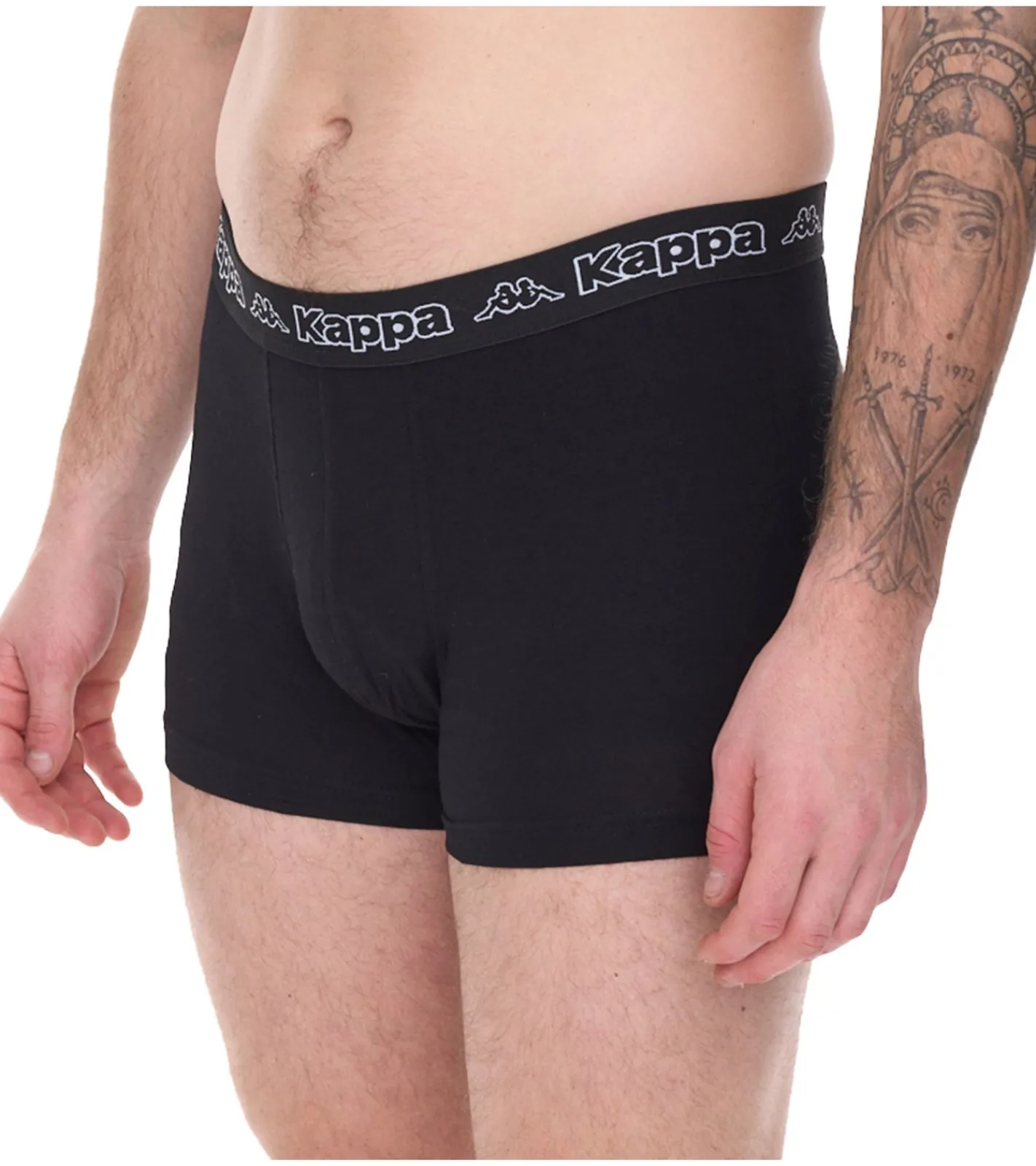 Unterwäsche|Boxershorts*Kappa 10er Pack Herren Boxershorts mit Marken Schriftzug und Logo Unterhose 351K1JW Schwarz/Lime oder Schwarz/Violett