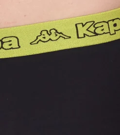 Unterwäsche|Boxershorts*Kappa 10er Pack Herren Boxershorts mit Marken Schriftzug und Logo Unterhose 351K1JW Schwarz/Lime oder Schwarz/Violett