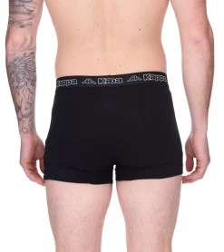 Unterwäsche|Boxershorts*Kappa 2er Pack Herren Boxershorts mit Marken Schriftzug und Logo Unterhose 351L1JW ADL Schwarz/Blau/Rot