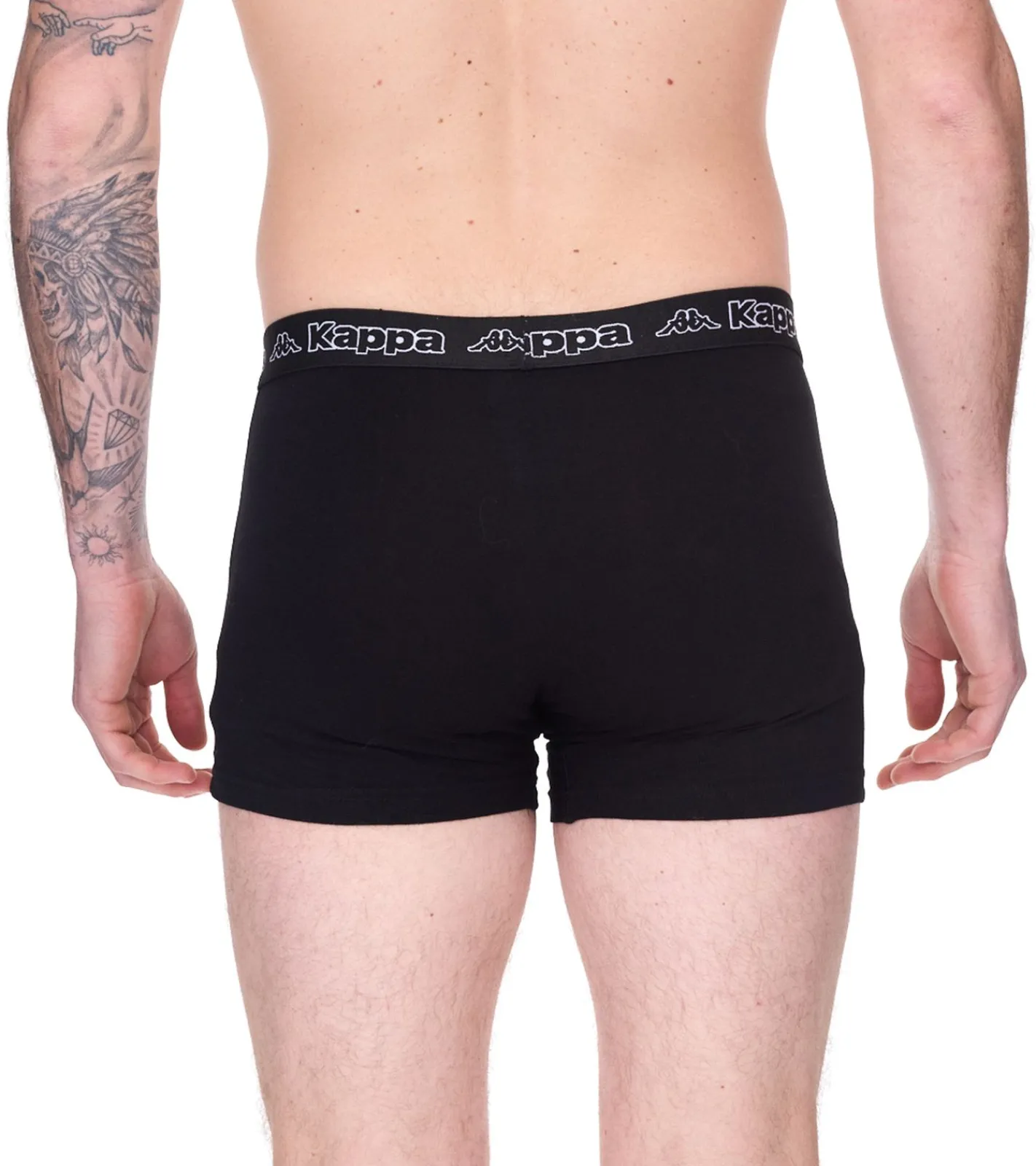 Unterwäsche|Boxershorts*Kappa 2er Pack Herren Boxershorts mit Marken Schriftzug und Logo Unterhose 351K1JW A80 Schwarz/Hellgrau