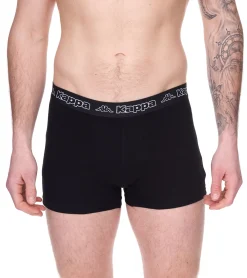 Unterwäsche|Boxershorts*Kappa 2er Pack Herren Boxershorts mit Marken Schriftzug und Logo Unterhose in verschiedenen Farben wie Schwarz, Grau, Anthrazit und Blau