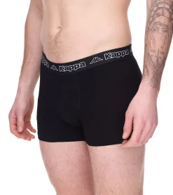 Unterwäsche|Boxershorts*Kappa 2er Pack Herren Boxershorts mit Marken Schriftzug und Logo Unterhose in verschiedenen Farben wie Schwarz, Grau, Anthrazit und Blau