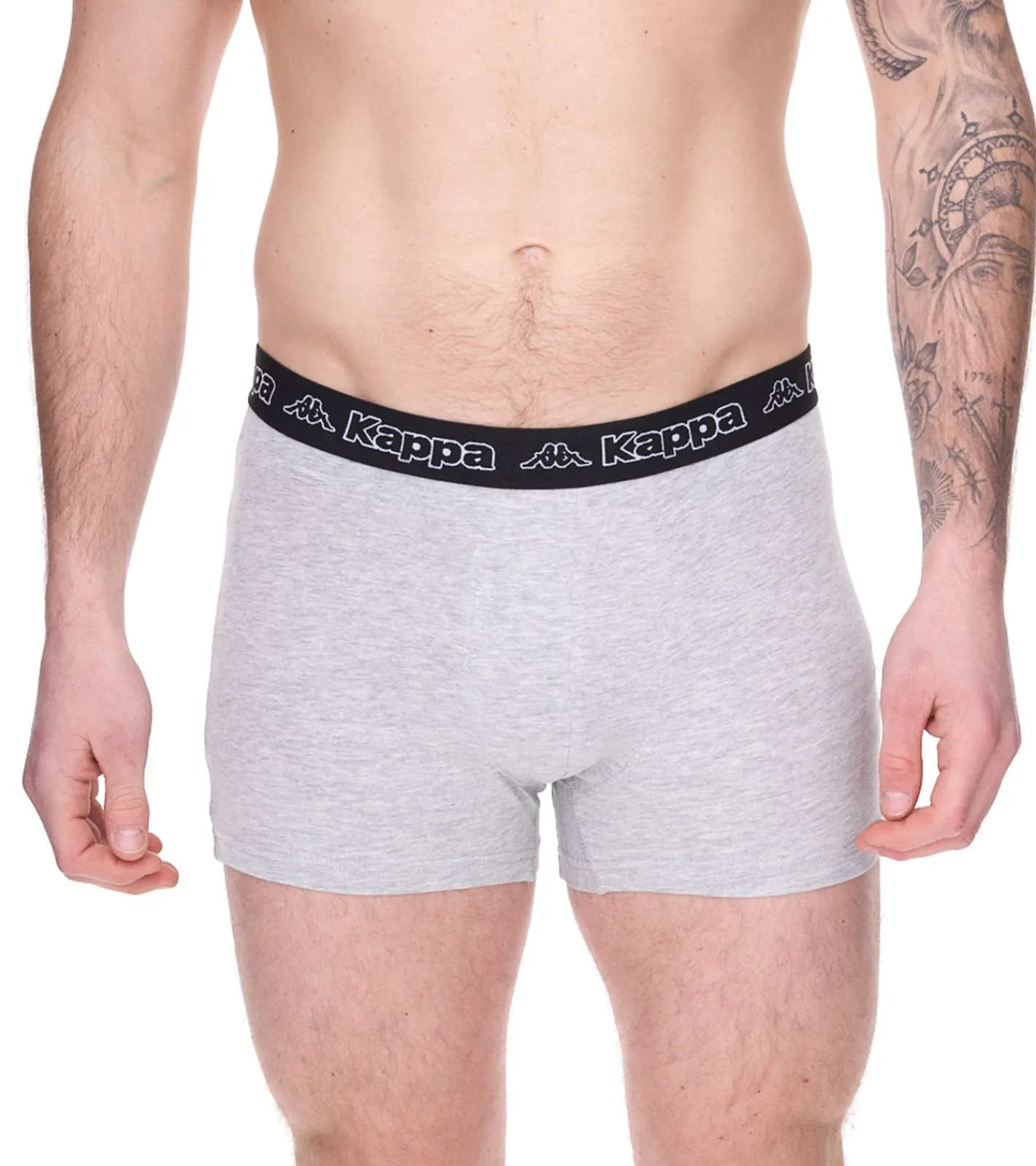 Unterwäsche|Boxershorts*Kappa 2er Pack Herren Boxershorts mit Marken Schriftzug und Logo Unterhose in verschiedenen Farben wie Schwarz, Grau, Anthrazit und Blau