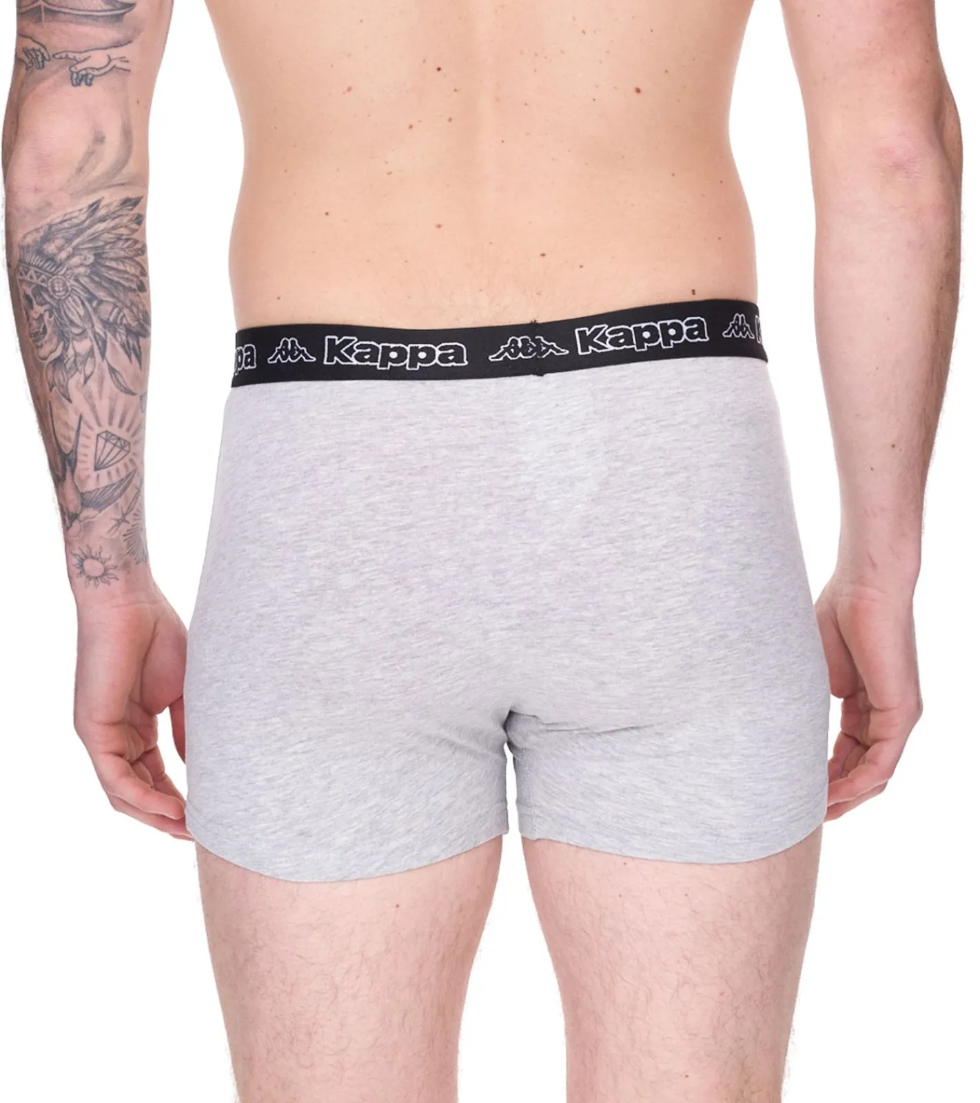 Unterwäsche|Boxershorts*Kappa 2er Pack Herren Boxershorts mit Marken Schriftzug und Logo Unterhose in verschiedenen Farben wie Schwarz, Grau, Anthrazit und Blau
