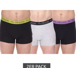 Unterwäsche|Unterwäsche & Socken*Kappa 2er Pack Herren Boxershorts stylische Unterhosen 351K1JW Schwarz, Blau, Rot, Grau, Weiß