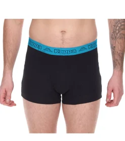 Unterwäsche|Boxershorts*Kappa 2er Pack Herren Boxershorts mit Marken Schriftzug und Logo Unterhose 351K1JW ADN Schwarz/Blau