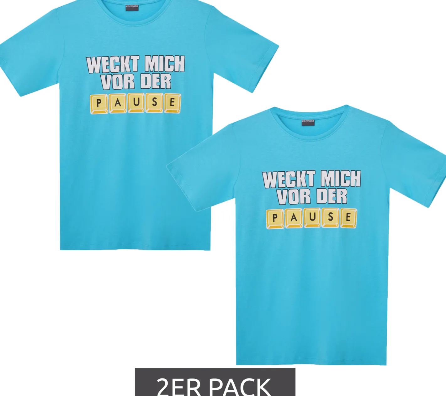 T-Shirts & Tank Tops*KIDSWORLD 2er Pack Kinder T-Shirt für Jungen mit Front-Print Sommer-Shirt 67073238 Blau