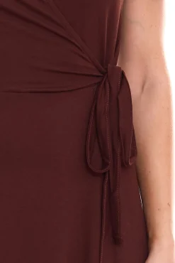 Kleider*Laura Scott 2er Pack Damen Wickel-Kleid schicke Mini-Kleid mit Allover Zacken-Muster 61595346 Braun/Bunt