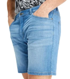 Große Größen|Shorts & Bermudas*O46bpx 2er Pack leichte Herren Jeans-Shorts Loose-Fit Denim-Bermuda mit Bequembund kurze Hose 921969 Hell-Blau