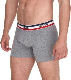 Unterwäsche|Boxershorts*LEVI´S 5er Pack LEVI`S Herren Boxershorts Baumwoll-Unterwäsche mit farblichen Akzenten am Bund 701224335 Schwarz/Grau