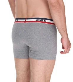 Unterwäsche|Boxershorts*LEVI´S 5er Pack LEVI`S Herren Boxershorts Baumwoll-Unterwäsche mit farblichen Akzenten am Bund 701224335 Schwarz/Grau/Blau