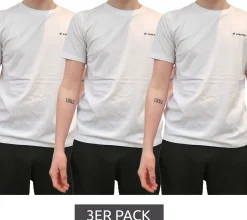 T-Shirts & Tank Tops*LOTTO 3er Pack Herren Basic T-Shirt aus Baumwolle Rundhals-Shirt 8792486 Weiß