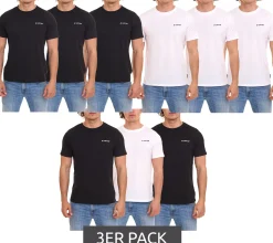 T-Shirts & Tank Tops*LOTTO 3er Pack Herren Basic T-Shirt aus Baumwolle Rundhals-Shirt 8792486 , Schwarz oder Mix Weiß