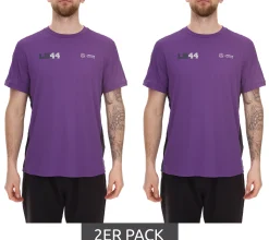 T-Shirts & Tank Tops*Mercedes-Benz 2er Pack AMG Petronas F1 MAPF1 FW George Russell Herren Basic T-Shirt mit LH44-Print Alltags-Shirt 701222303 001 Lila