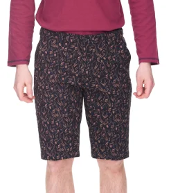 Shorts & Bermudas*O46bpx 2er Pack modische Herren Stretch Bermuda Chino-Shorts Slim-Fit florale Baumwoll-Bermuda 913508 Schwarz