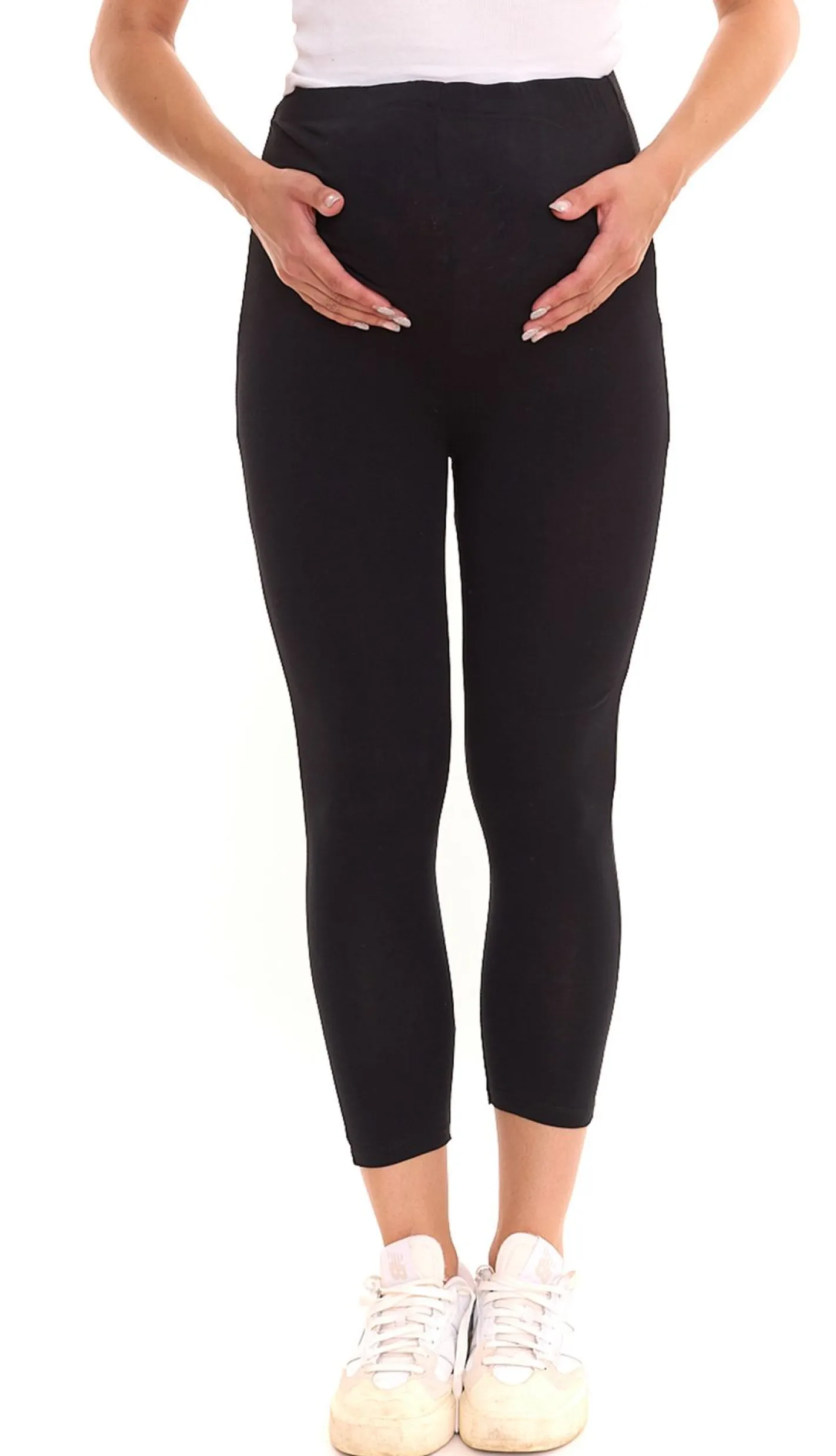 Hosen & Jeans*neun 9 monate 2er Pack Damen Umstands-Leggings bequeme Schwangerschafts-Hose Umstandsmode 258541 Schwarz/Navy