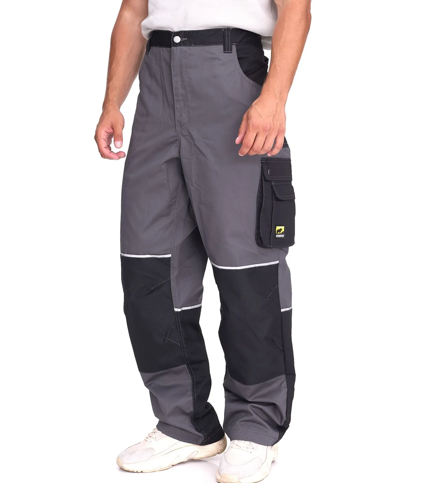 Jeans & Hosen*NORTHERN COUNTRY 2er Pack Herren Arbeits-Hose mit Knie-Verstärkung Berufsbekleidung Heimwerker-Hose 60380202 Grau/Schwarz