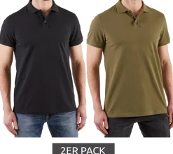 Hemden & Poloshirts*NORTHERN COUNTRY 2er Pack Herren Polo-Shirt mit Stifthalter Baumwoll-Shirt Arbeits-Shirt 00010613 oder Schwarz Grün