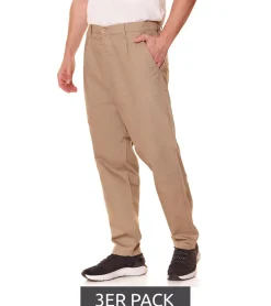 Jeans & Hosen*ONLY & SONS 3er Pack Dew Tapered Herren Stoff-Hose Chino-Hose 22021486 Hell-Beige
