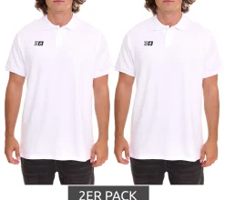 Hemden & Poloshirts*Outfitter 2er Pack OCEAN FABRICS Herren Polo-Hemd angenehmes Sommer-Shirt 1049-OTW-10 Weiß