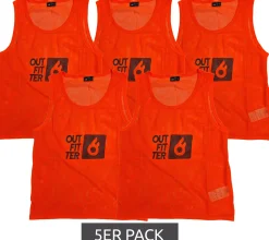 Sportoberbekleidung*Outfitter 5er Pack OCEAN FABRICS TAHI nachhaltiges Kinder Trainings-Leibchen Mannschaftssport OUT-K-3038-OTW Neon-Orange oder Neon-Gelb