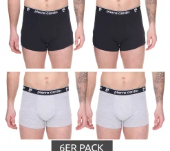 Unterwäsche|Boxershorts*Pierre Cardin 6er Pack Herren Baumwoll-Boxershorts Unterwäsche R808 Schwarz oder Grau