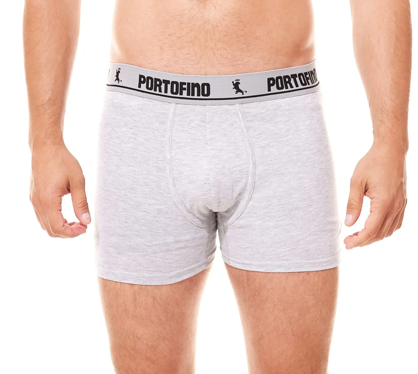 Unterwäsche|Boxershorts*PORTOFINO 2er Pack Herren Boxershorts bequeme Unterwäsche PF100-001 Grau meliert