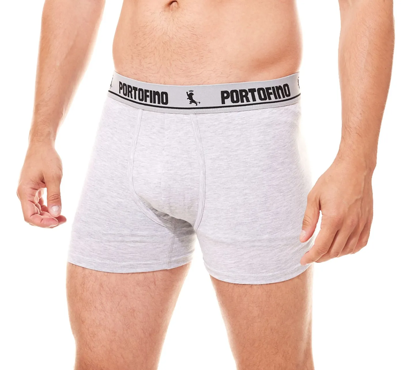 Unterwäsche|Boxershorts*PORTOFINO 2er Pack Herren Boxershorts bequeme Unterwäsche PF100-001 Grau meliert