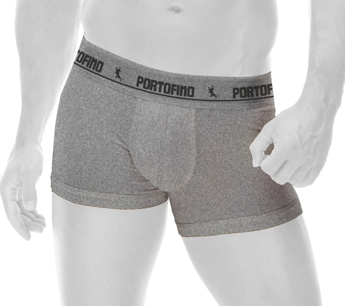 Unterwäsche|Boxershorts*PORTOFINO 2er Pack Herren Boxershorts bequeme Unterwäsche PF100-001 Grau meliert