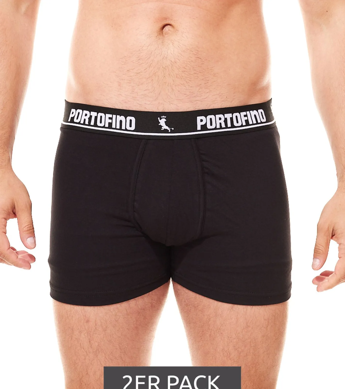 Unterwäsche|Boxershorts*PORTOFINO 2er Pack Herren Unterwäsche komfortable Boxershorts PF100-002 Schwarz