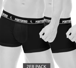 Unterwäsche|Boxershorts*PORTOFINO 2er Pack Herren Unterwäsche komfortable Boxershorts PF100-002 Schwarz