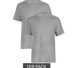 T-Shirts & Tank Tops*PUMA 2er Pack Base Kinder Sport-Shirt für Jungen & Mädchen nachhaltiges Baumwoll T-Shirt mit Logo 678577 01 Grau meliert