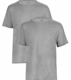 T-Shirts & Tank Tops*PUMA 2er Pack Base Kinder Sport-Shirt für Jungen & Mädchen nachhaltiges Baumwoll T-Shirt mit Logo 678577 01 Grau meliert