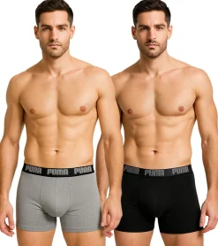 Unterwäsche|Boxershorts*PUMA 6er Pack Everyday Basic Boxer Herren Boxer-Shorts Baumwoll-Unterhose 521015001 Blau oder Schwarz/Grau