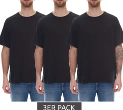 T-Shirts & Tank Tops*PUMA 3er Pack Herren Baumwoll-Shirt T-Shirts Rundhals-Shirt Basic-Shirt 678256 02 Schwarz