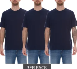 T-Shirts & Tank Tops*PUMA 3er Pack Herren Baumwoll-Shirt T-Shirts Rundhals-Shirt Basic-Shirt 683509 02 Navy