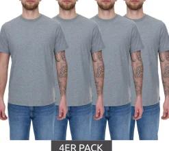 T-Shirts & Tank Tops*PUMA 4er Pack Herren T-Shirts Baumwoll-Shirt Rundhals-Shirts Basic-Shirt 683509 01 Grau