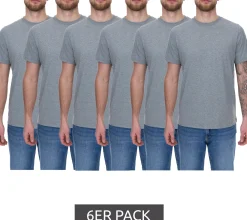T-Shirts & Tank Tops*PUMA 6er Pack Herren T-Shirts Baumwoll-Shirt Rundhals-Shirts Basic-Shirt 683509 01 Grau