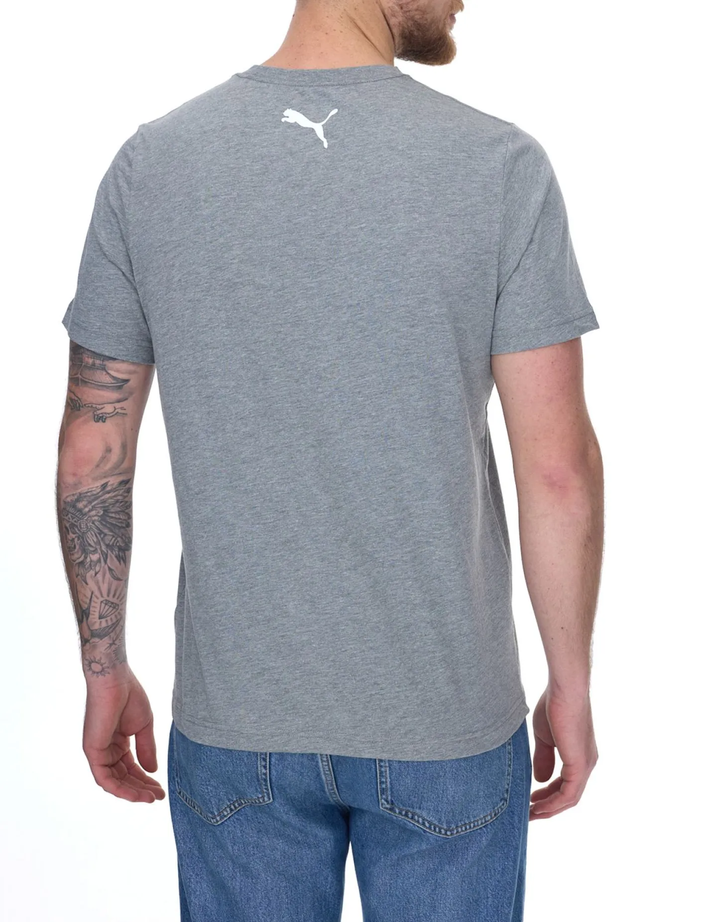 T-Shirts & Tank Tops*PUMA 6er Pack Herren T-Shirts Baumwoll-Shirt Rundhals-Shirts Basic-Shirt 683509 01 Grau