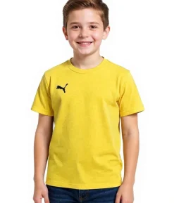 T-Shirts & Tank Tops*PUMA 3er Pack TeamGoal 23 Casual Kinder Sport-Shirt für Jungen & Mädchen Baumwoll T-Shirt mit Logo-Stickerei 656709 07 Gelb